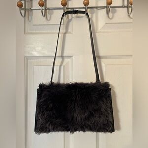 Sale!!  PAM Made In Italy Leather With Genuine Fox Fur Handbag